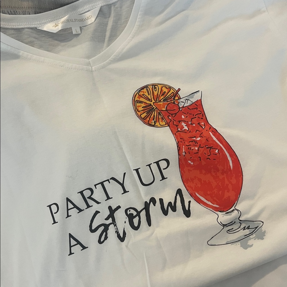 White Graphic‎ Tee with Design